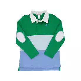 The Beaufort Bonnet Company - Kiawah Kelly Green & Buckhead Blue Rollins Rugby Shirt