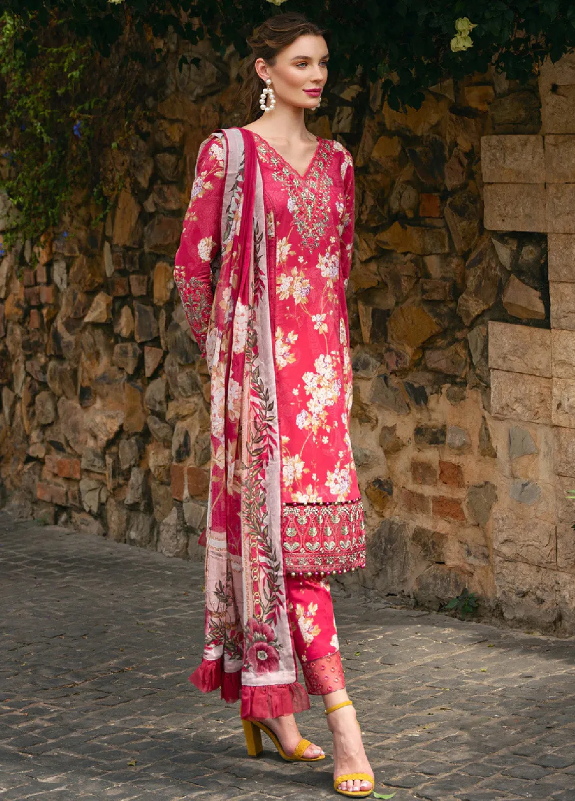 The Enchanted Garden By Gulaal Embroidered Lawn 3 Piece Unstitched Suit GL24EGL 06 MARBELLA