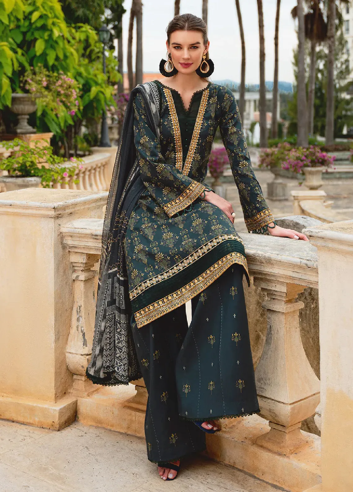 The Enchanted Garden By Gulaal Embroidered Lawn 3 Piece Unstitched Suit GL24EGL 09 VILLENA