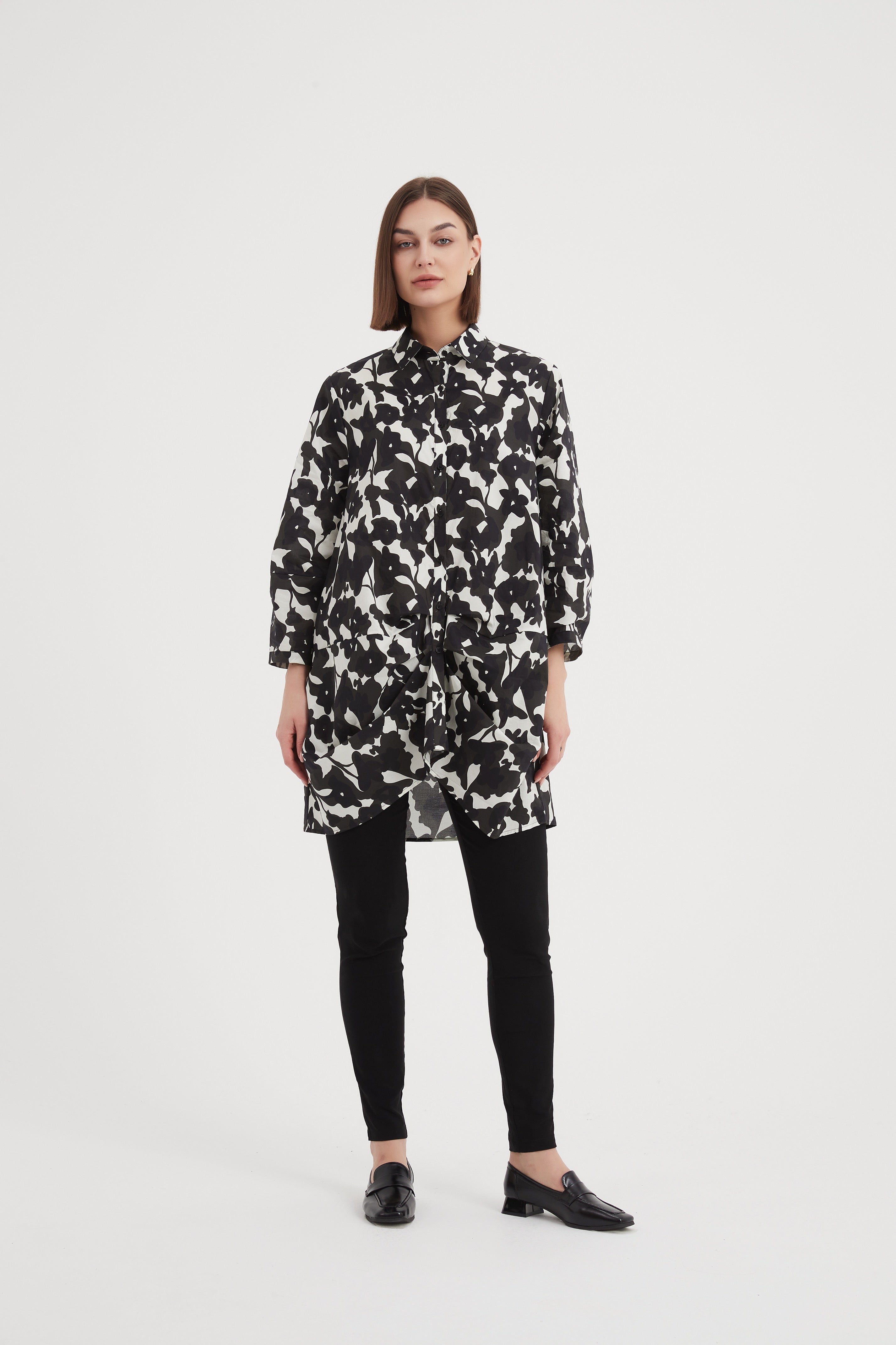 Tirelli - Button Front Volume Shirt - Moss Spot