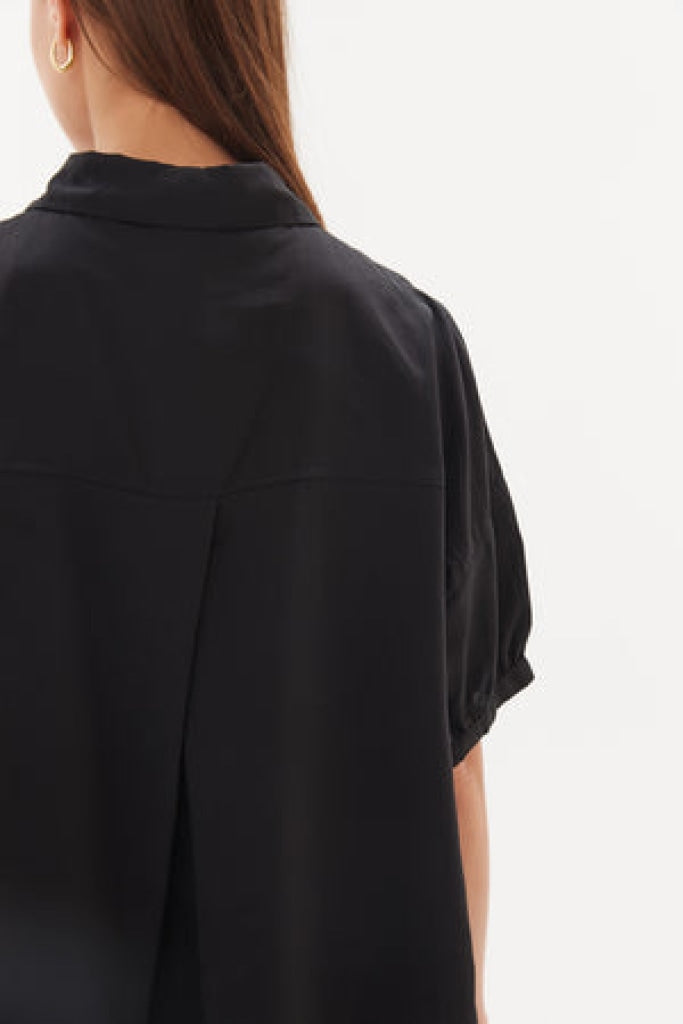 Tirelli - Gathered Cuff Shirt - Black