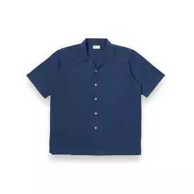 Universal Works Camp II Shirt Onda Cotton 30669 navy