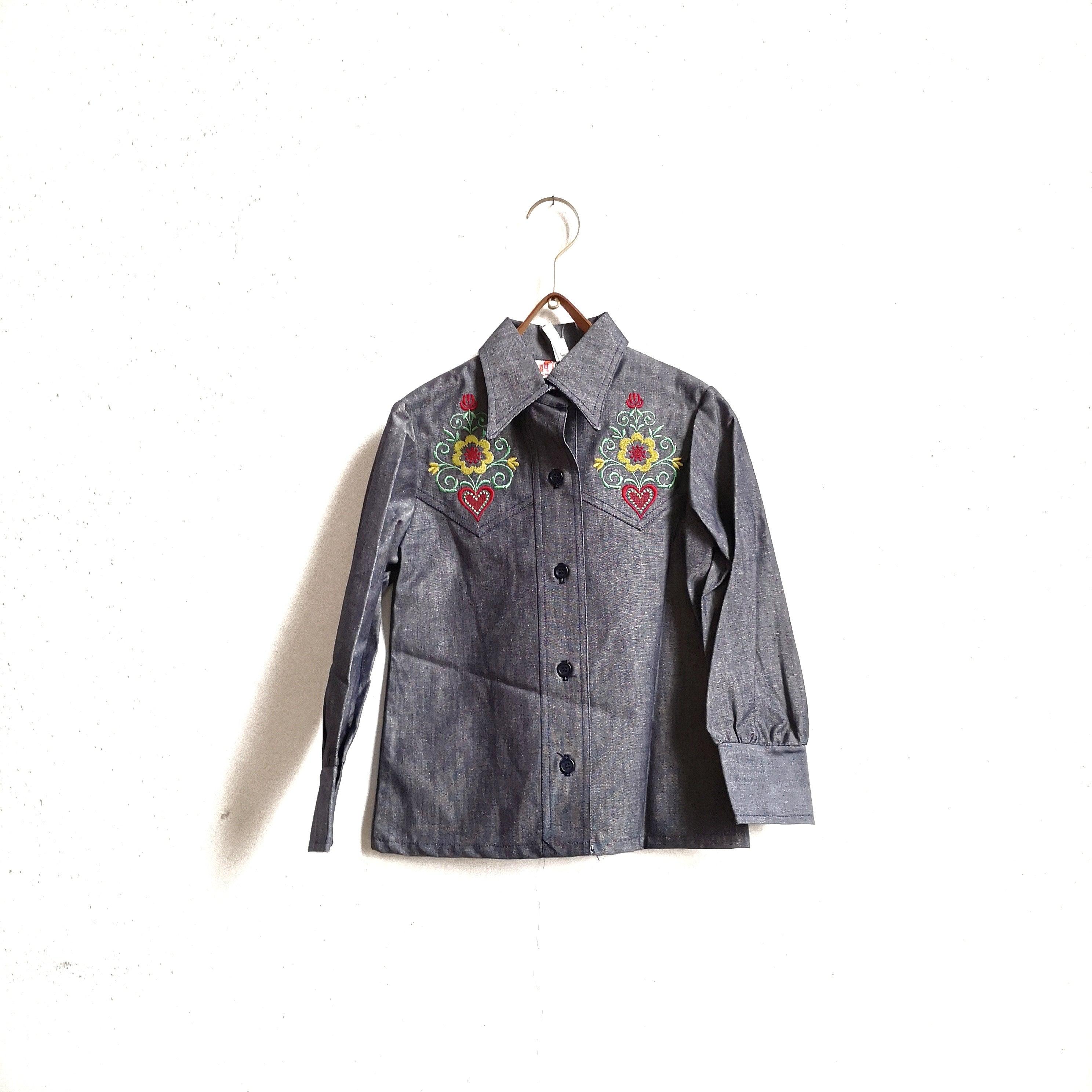 [Unworn]  VINTAGE denim shirt 6Y (dead stock)