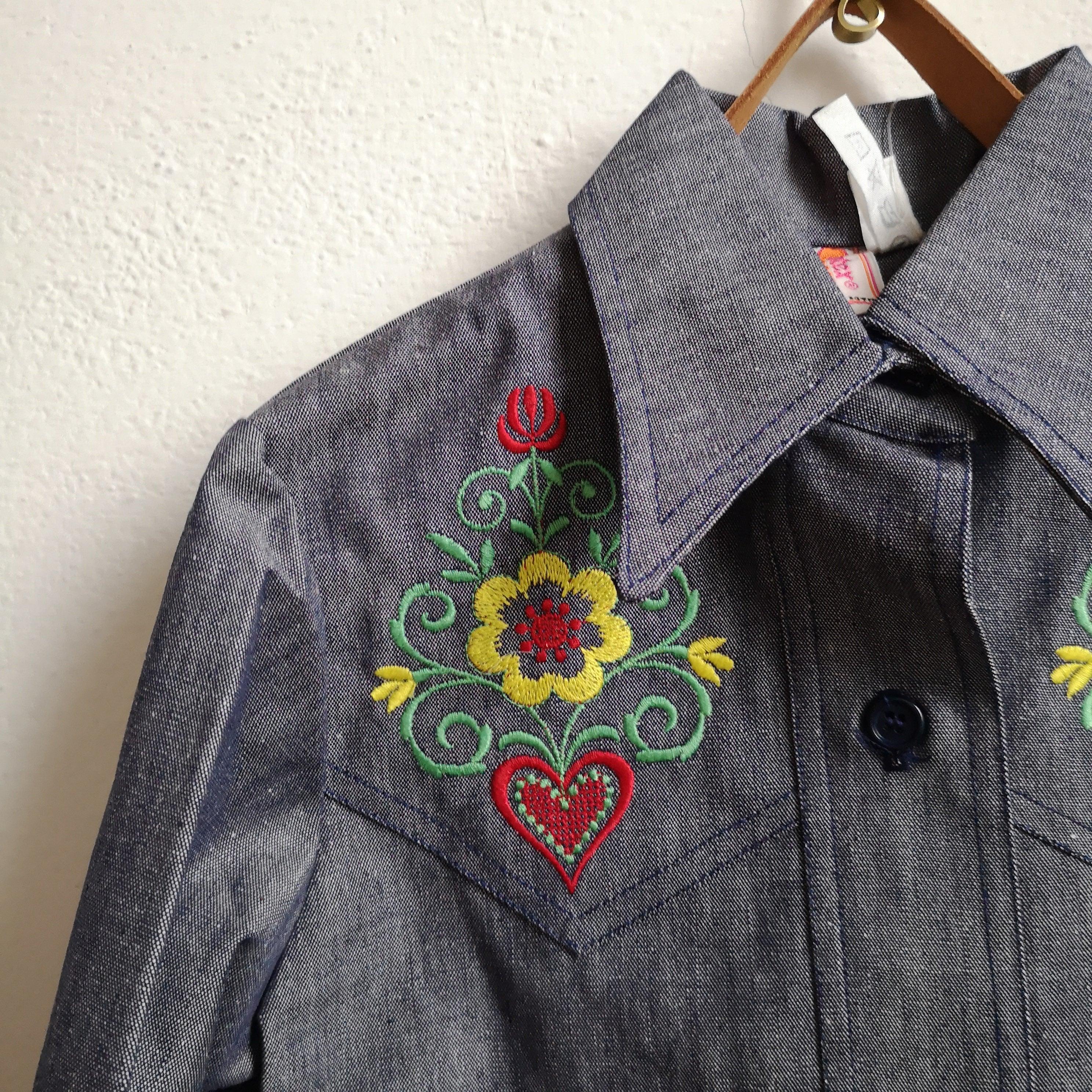 [Unworn]  VINTAGE denim shirt 6Y (dead stock)