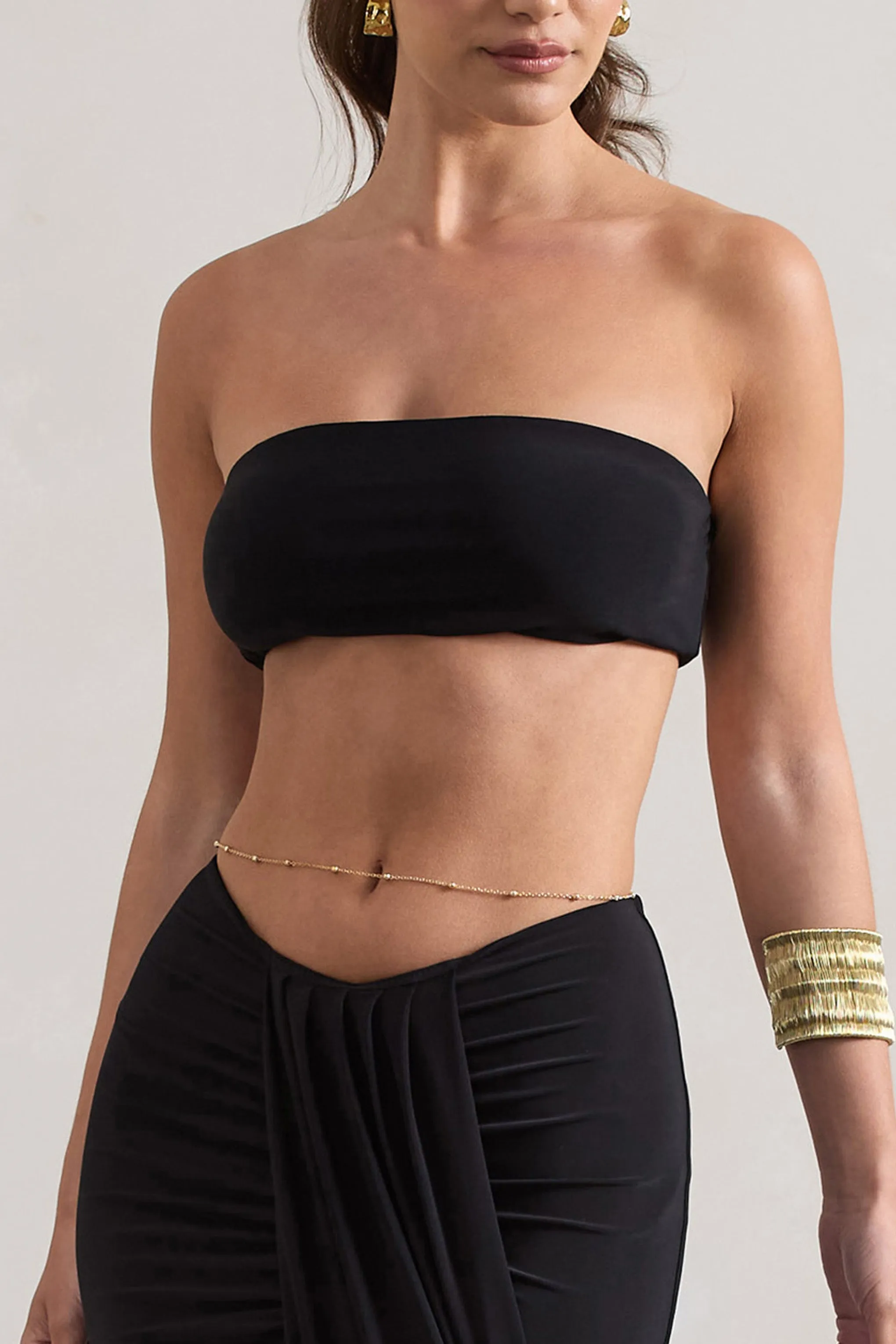 Vada | Black Bandeau Crop Top