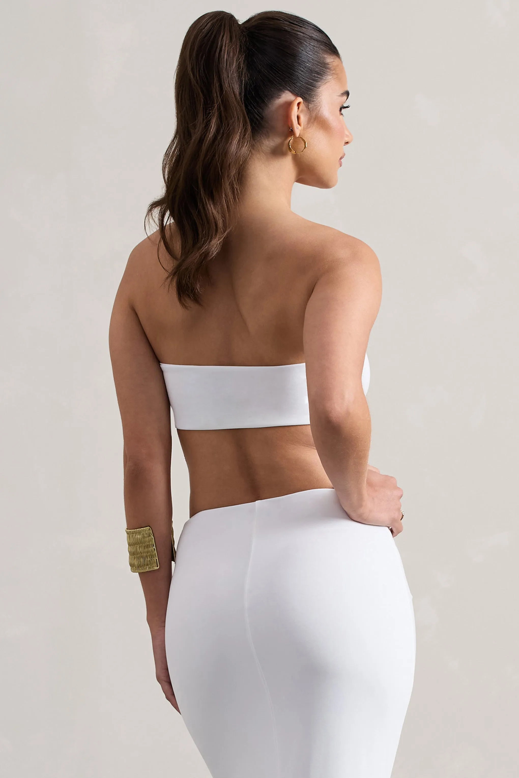 Vada | White Bandeau Crop Top