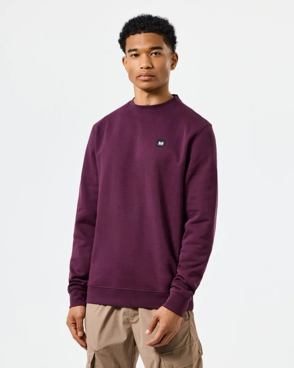 Weekend Offender Ferrer Badge Crew Neck Sweatshirts Acai Berry