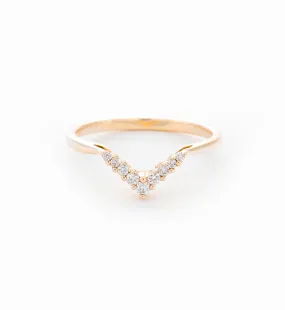 White Diamond Petite Chevron Band