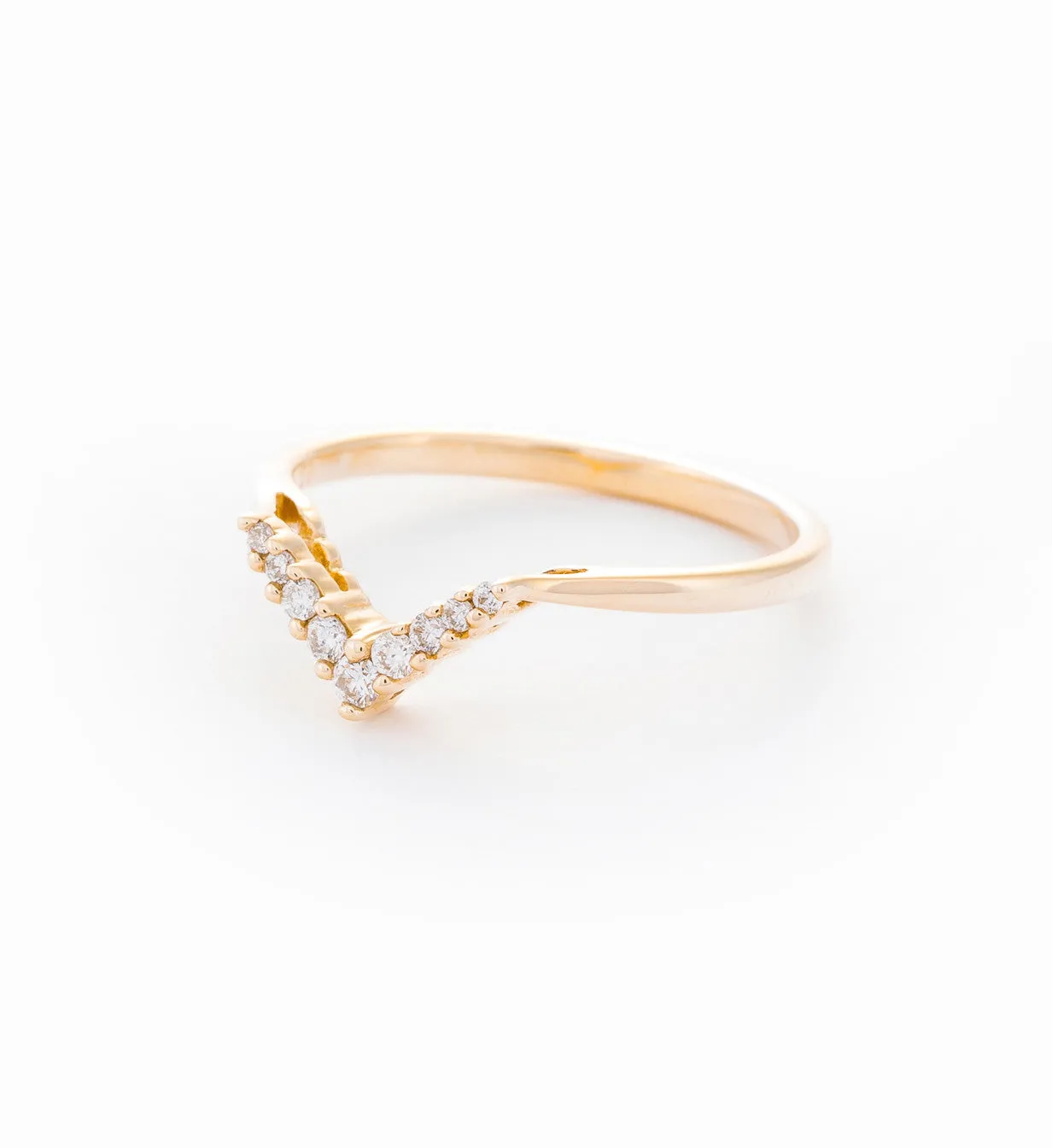 White Diamond Petite Chevron Band