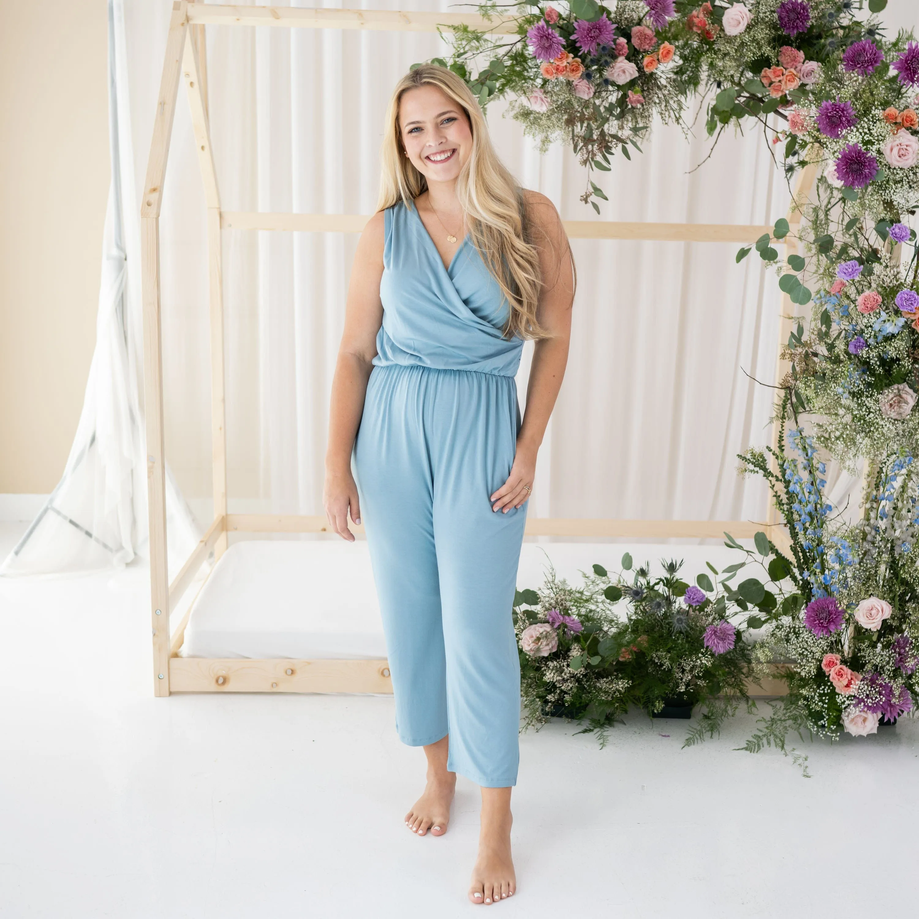 Women's Jumpsuit in Dusty Blue