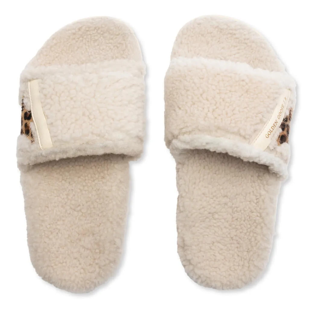 Women's Shearling Poolstar - Beige/Brown Black Leo