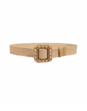 Woven Knitted Grass Square Buckle Belt