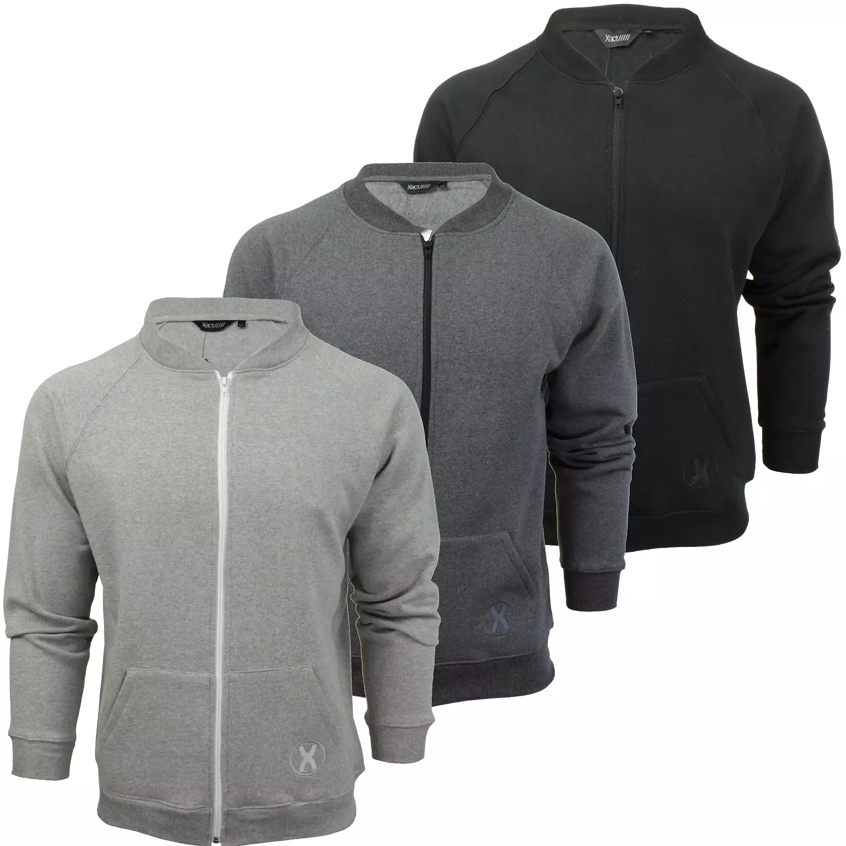 Xact Mens Zip Through Sweatshirt Jumper - Long Sleeved