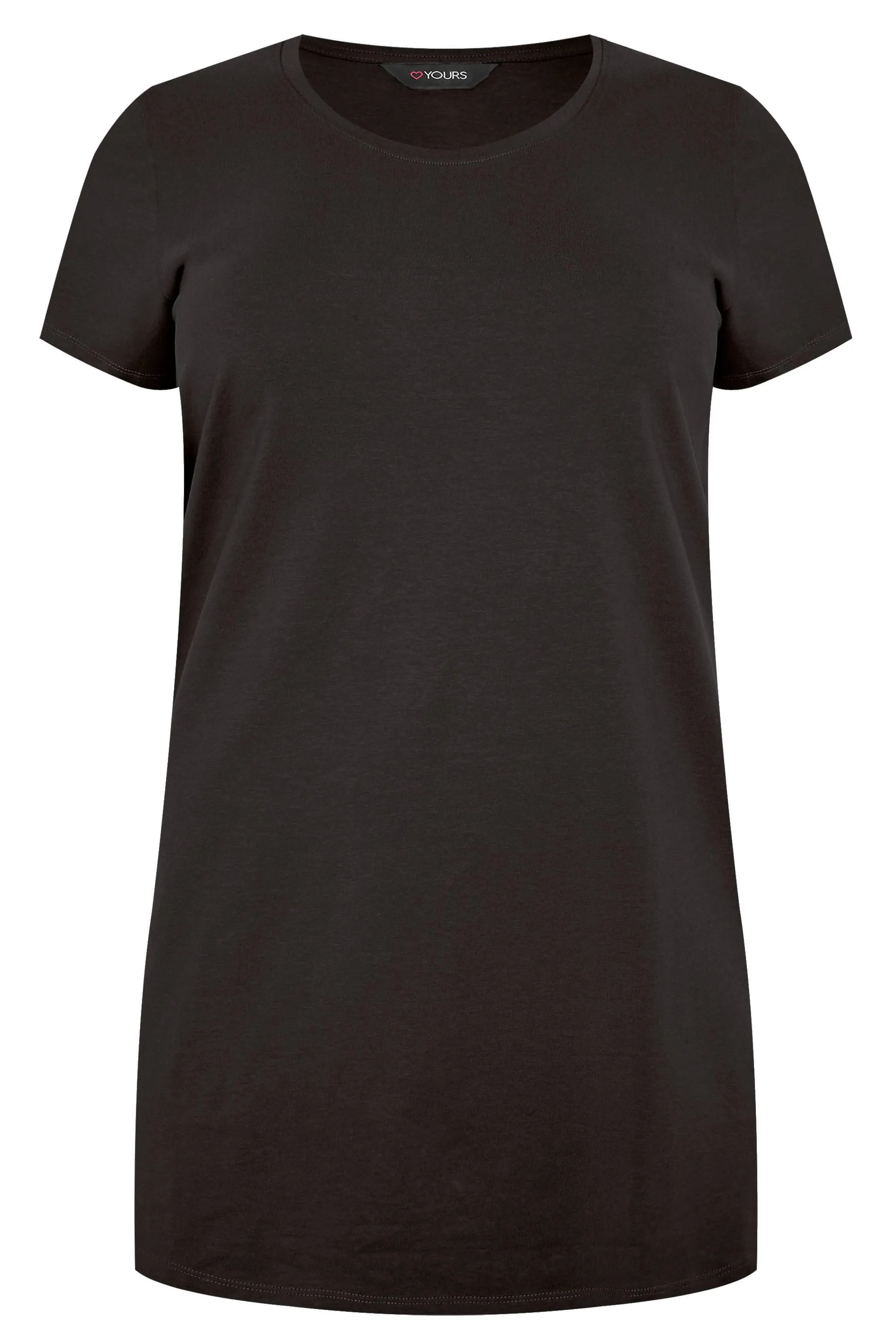 YOURS Curve Black Longline T-Shirt