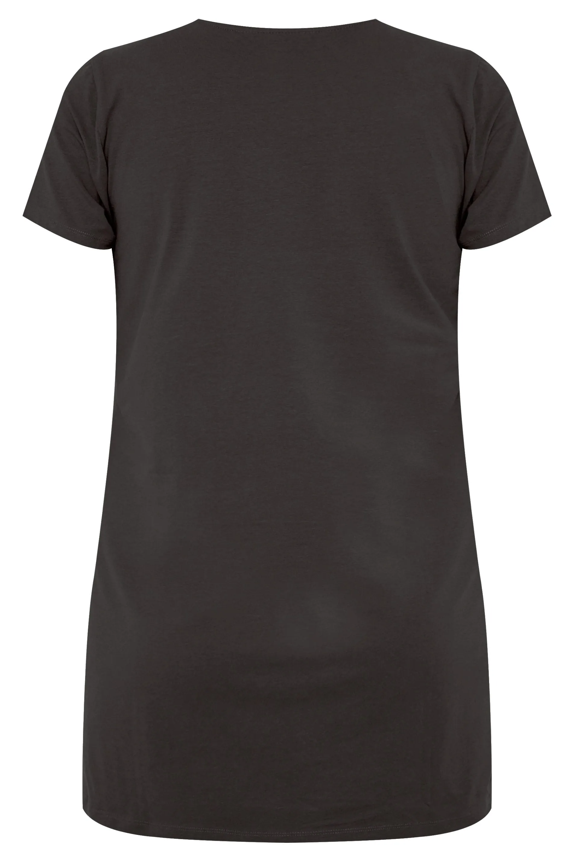 YOURS Curve Black Longline T-Shirt