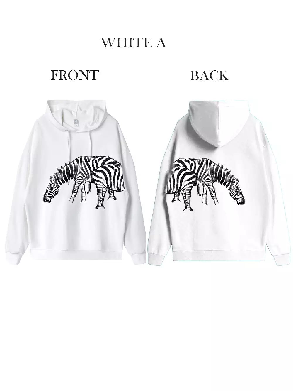 Zebra Dual Match Hoodies Unisex Valentine Artist Hand Painting A& B Couple Matching Hoodies